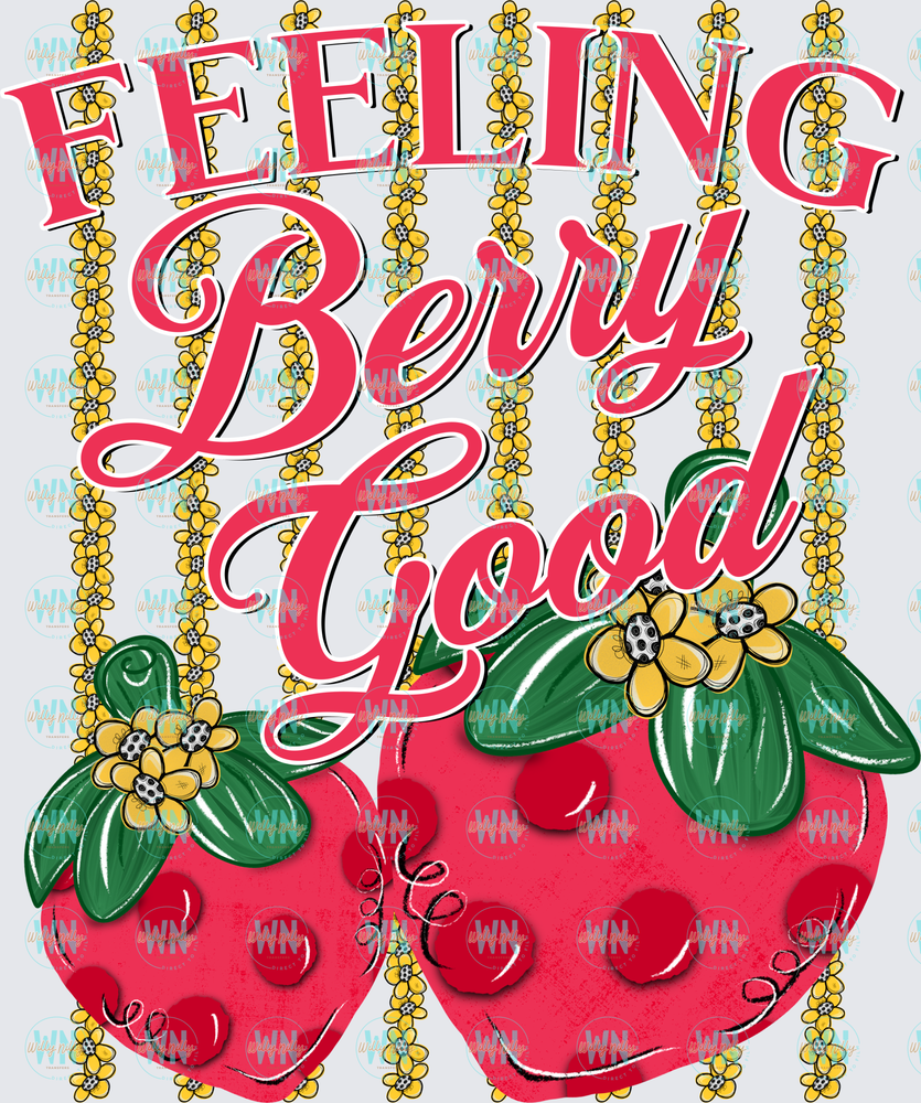Feeling Berry Good (gold stripes)-Ready to Press DTF Transfer