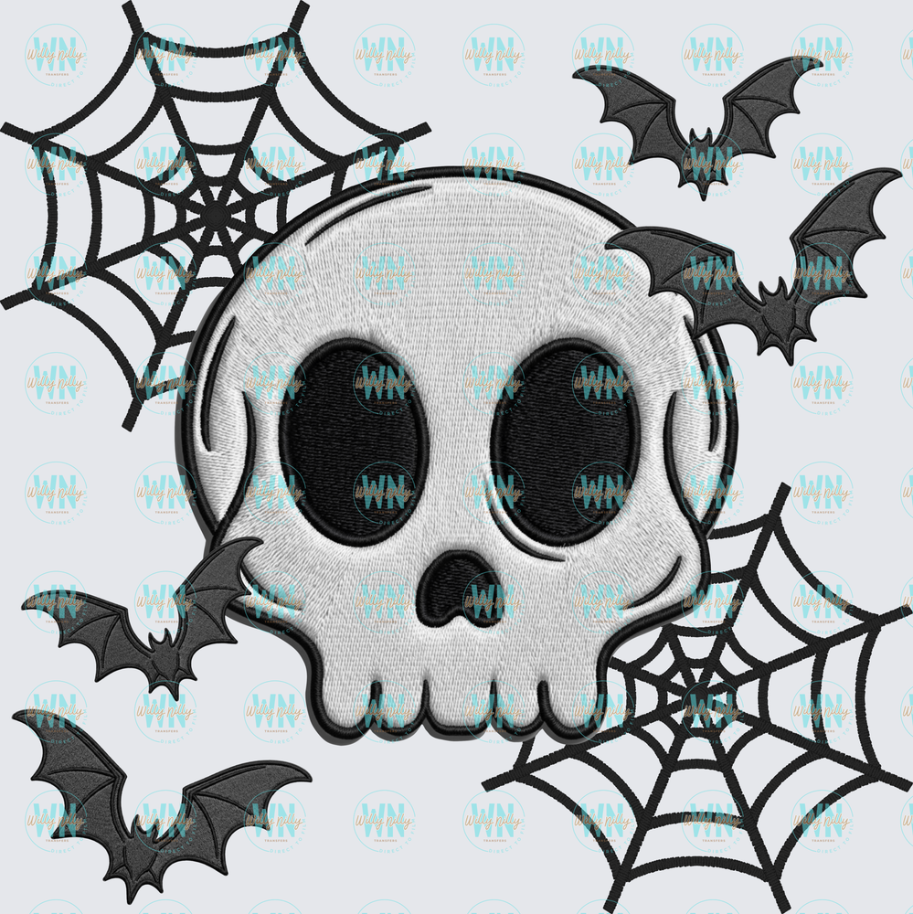 Skull and Cobwebs-Ready to Press DTF Transfer