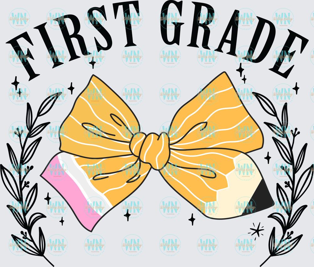 First Grade (with bow)-Ready to Press DTF Transfer