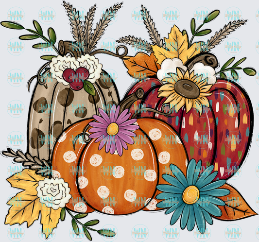 Fall Pumpkin Vignette-Ready to Press DTF Transfer