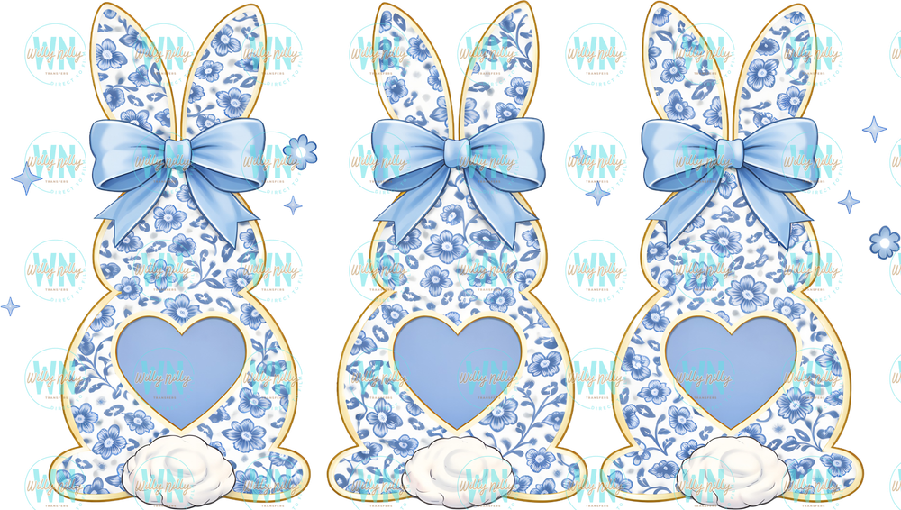 Blue Floral Bunny Easter