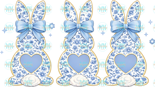 Blue Floral Bunny Easter