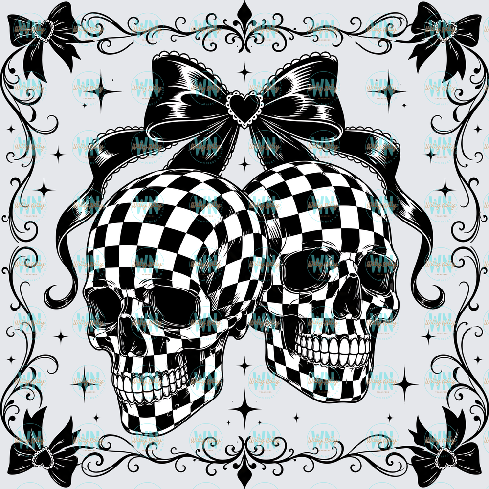 Plaid Skulls-Ready to Press DTF Transfer
