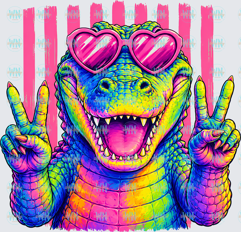 Peace Summer Alligator-Ready to Press DTF Transfer