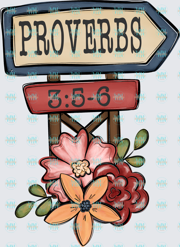 Proverbs 3:5-6-Ready to Press DTF Transfer