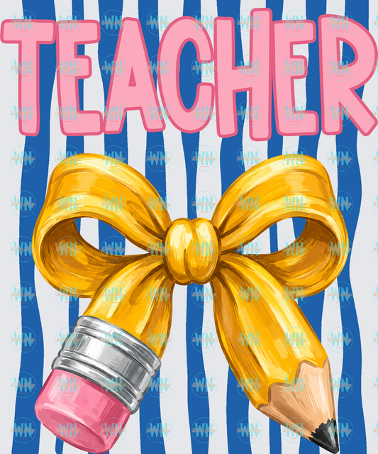 Teacher (bow and pencil)-Ready to Press DTF Transfer