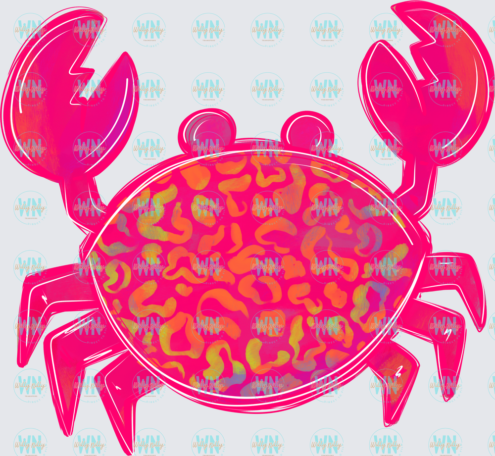 Pink Beach Crab-Ready to Press DTF Transfer