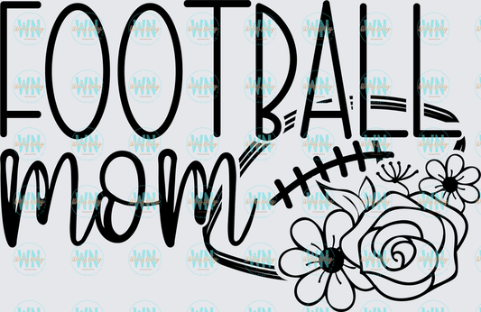 Football Mom (with flowers)-Ready to Press DTF Transfer