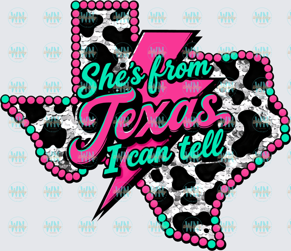 She's From Texas I Can Tell-Ready to Press DTF Transfer