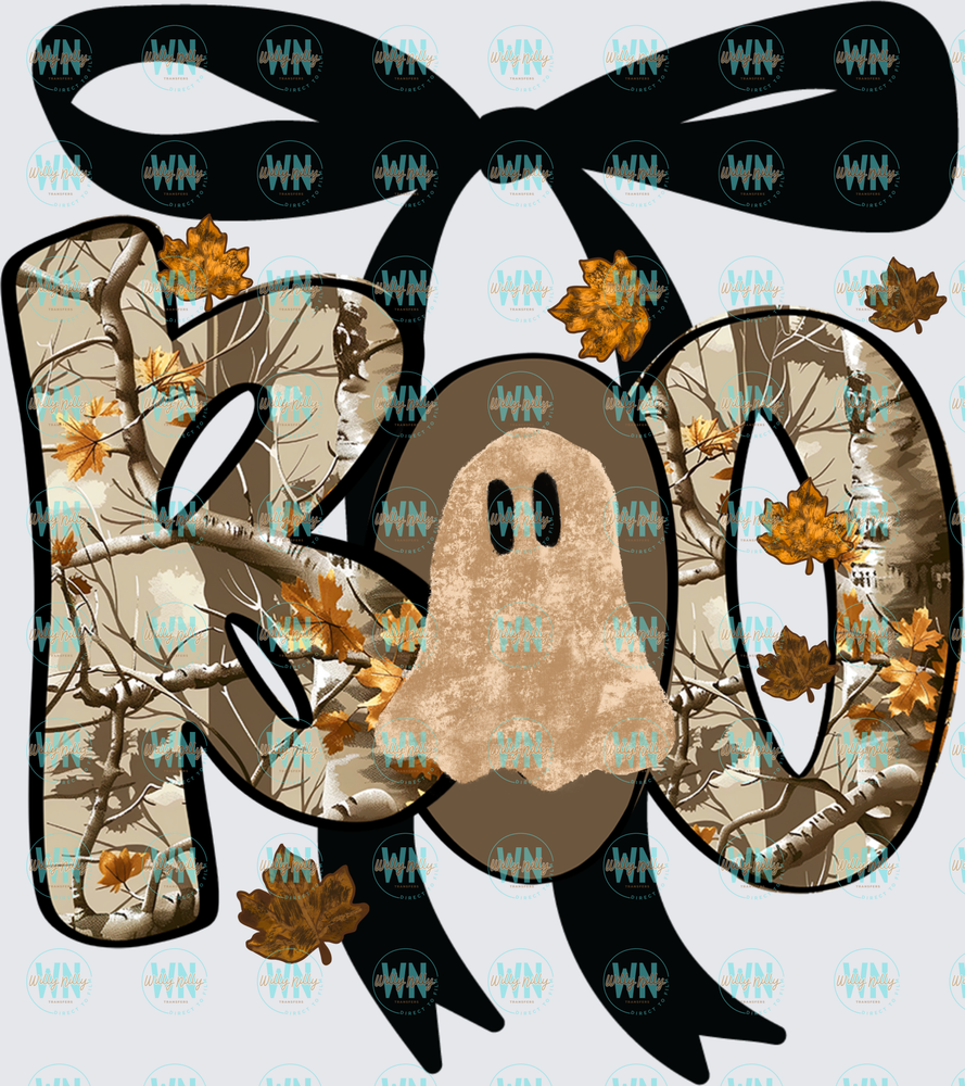 Camo Boo Bow-Ready to Press DTF Transfer