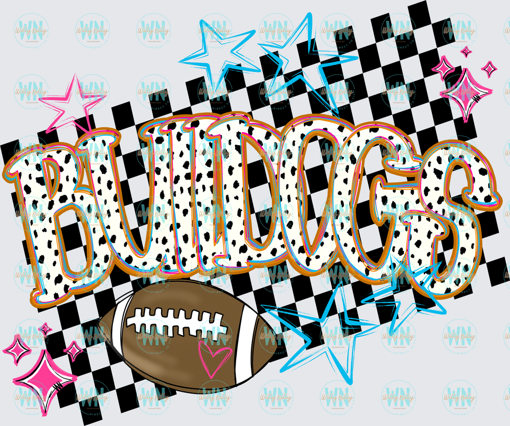 Bulldogs (checkered and stars)-Ready to Press DTF Transfer
