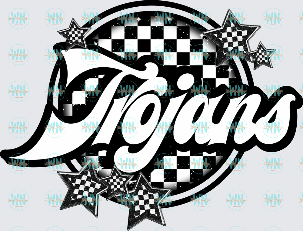 Trojans (checkered)-Ready to Press DTF Transfer