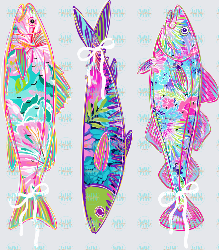 Tropical Fish with Bows-Ready to Press DTF Transfer
