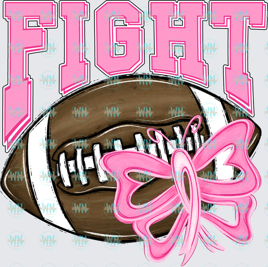 FIGHT FOOTBALL (pink butterfly)-Ready to Press DTF Transfer