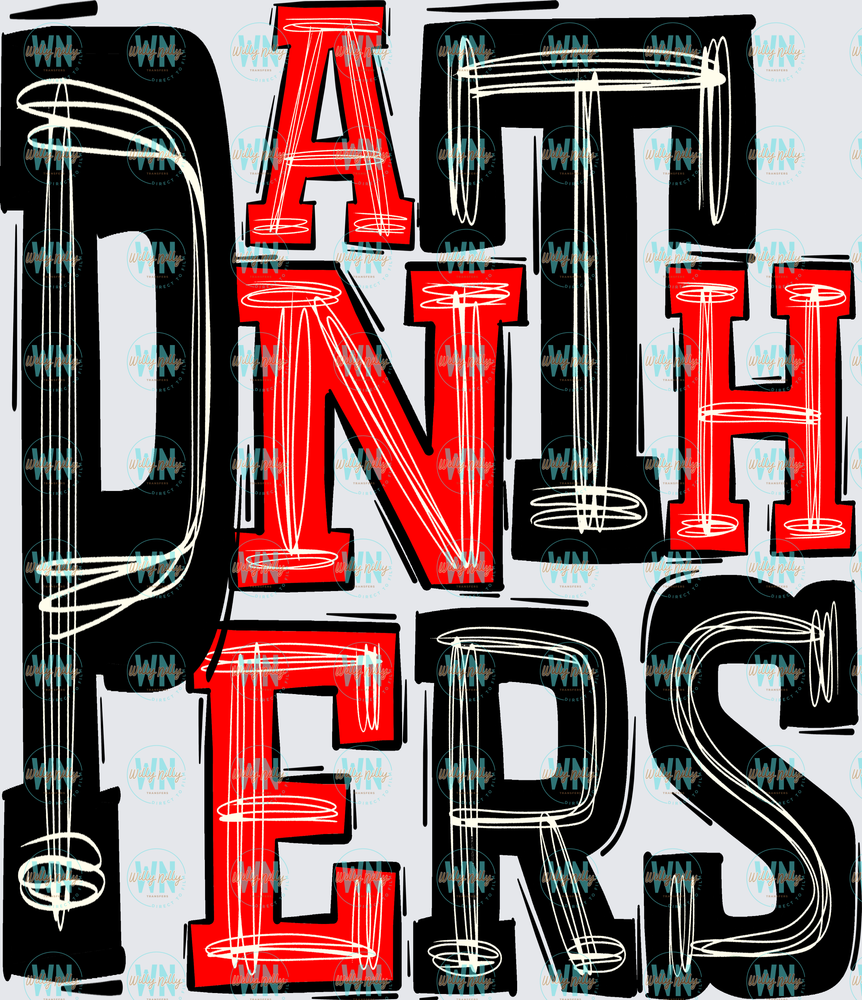 Panthers (red and black)-Ready to Press DTF Transfer