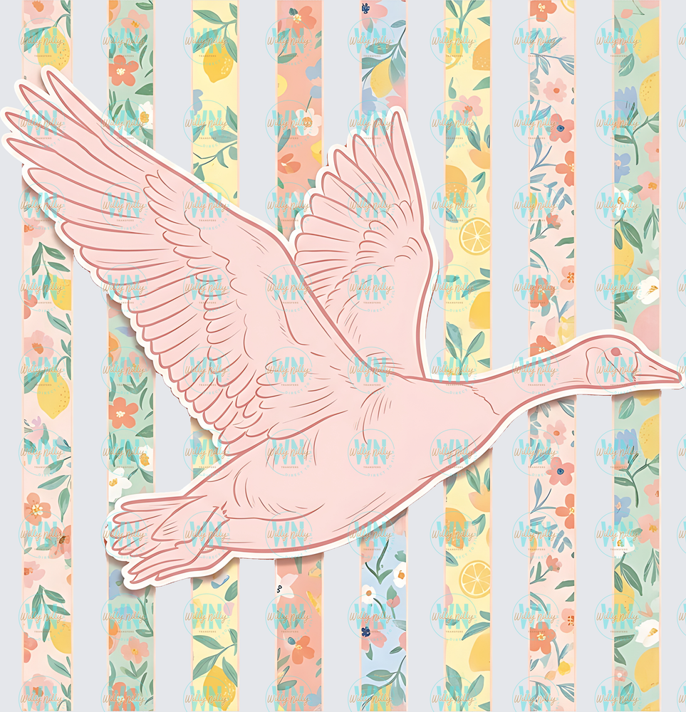 Floral Goose-Ready to Press DTF Transfer