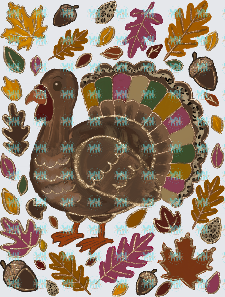 Turkey and Leaves-Ready to Press DTF Transfer