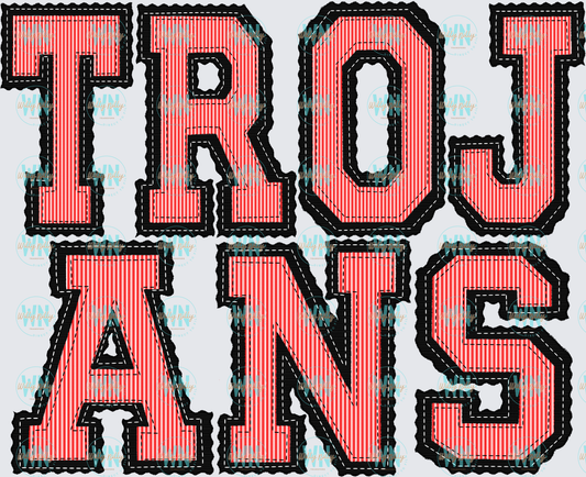 Trojans (red and black)-Ready to Press DTF Transfer