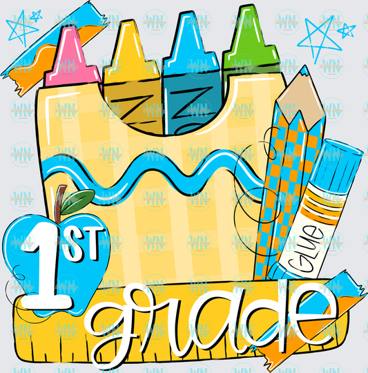 1st Grade (blue)-Ready to Press DTF Transfer