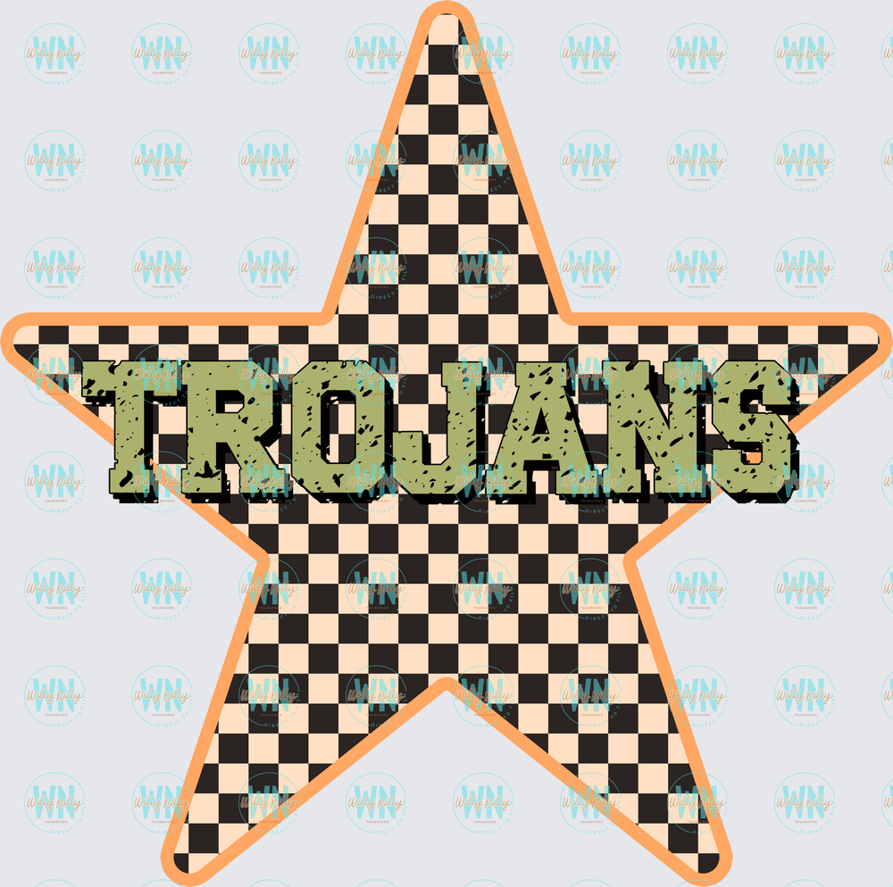 Trojans (checkered star)-Ready to Press DTF Transfer