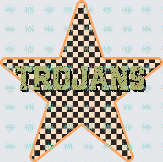 Trojans (checkered star)-Ready to Press DTF Transfer