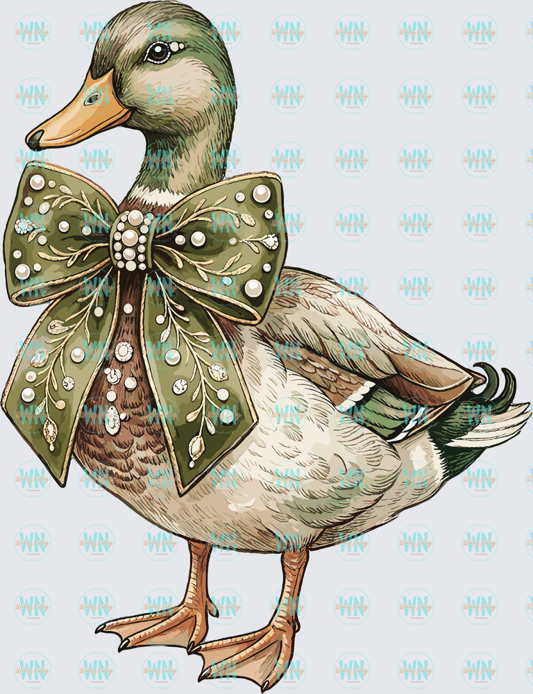 Mallard with Bow-Ready to Press DTF Transfer