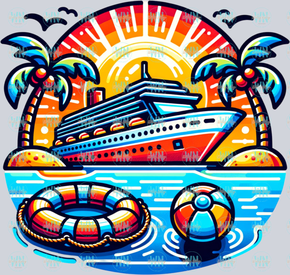 colorful cruise ship