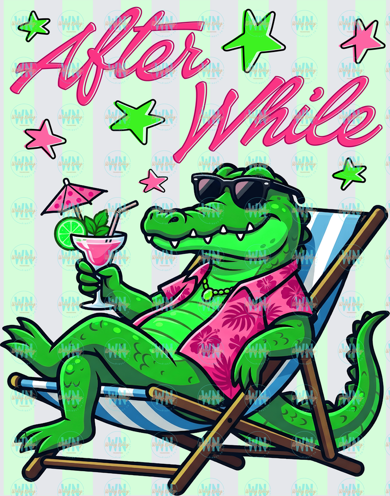 After While Crocodile-Ready to Press DTF Transfer