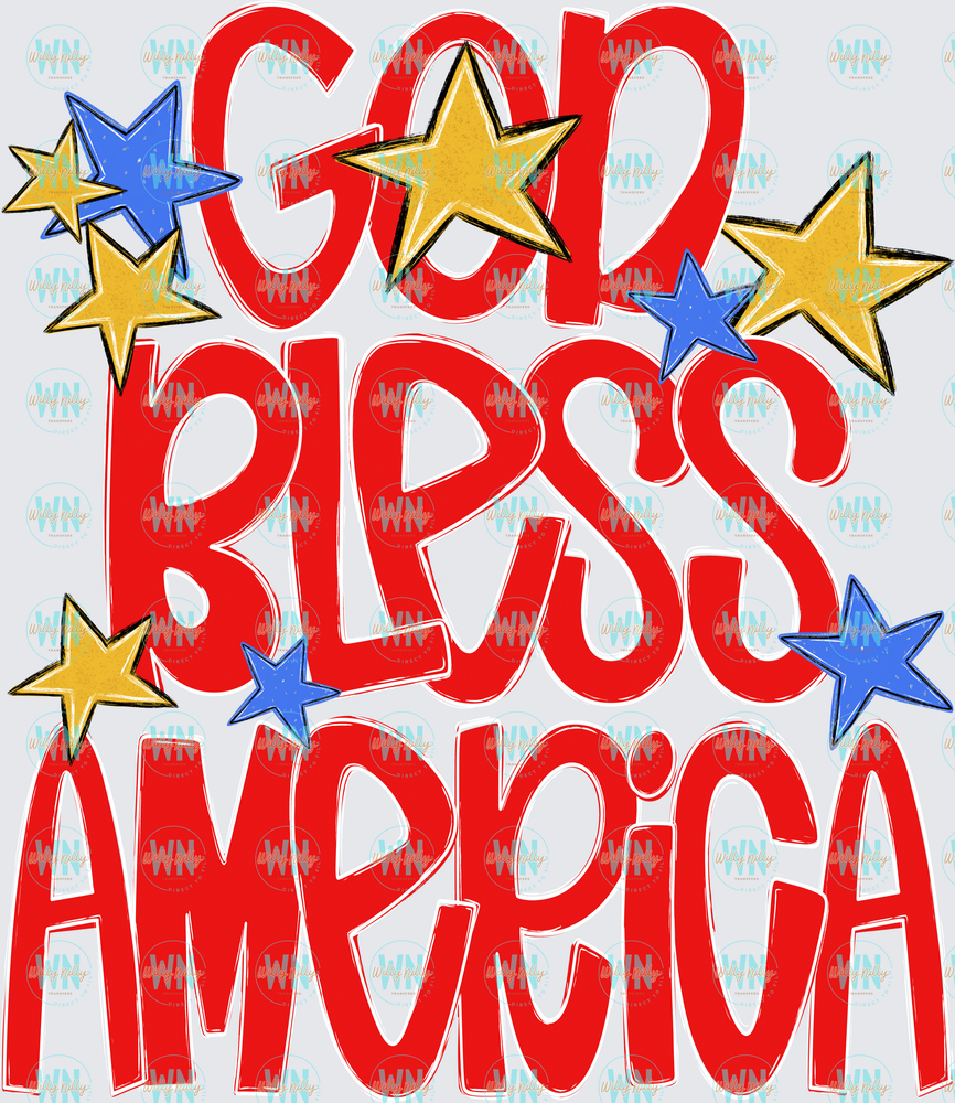 God Bless America-Ready to Press DTF Transfer