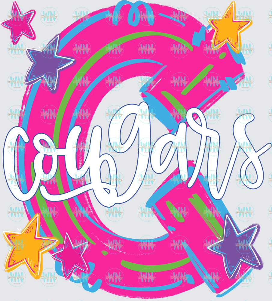 C is for Cougars-Ready to Press DTF Transfer