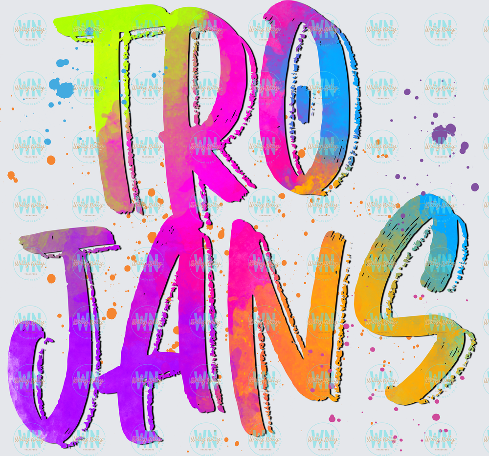 Trojans (neon)-Ready to Press DTF Transfer