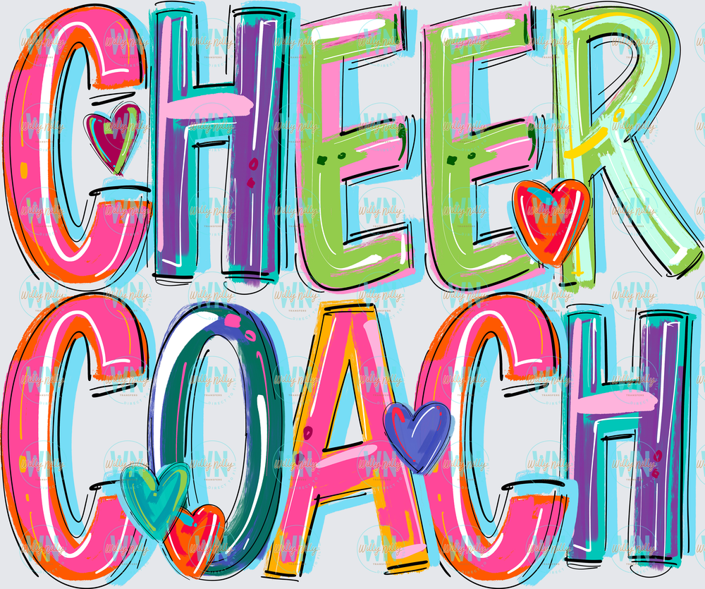 Cheer Coach (cheery words)-Ready to Press DTF Transfer