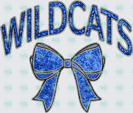 Wildcats Glitter Bow-Ready to Press DTF Transfer