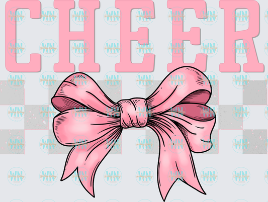 Cheer (pink bow)-Ready to Press DTF Transfer