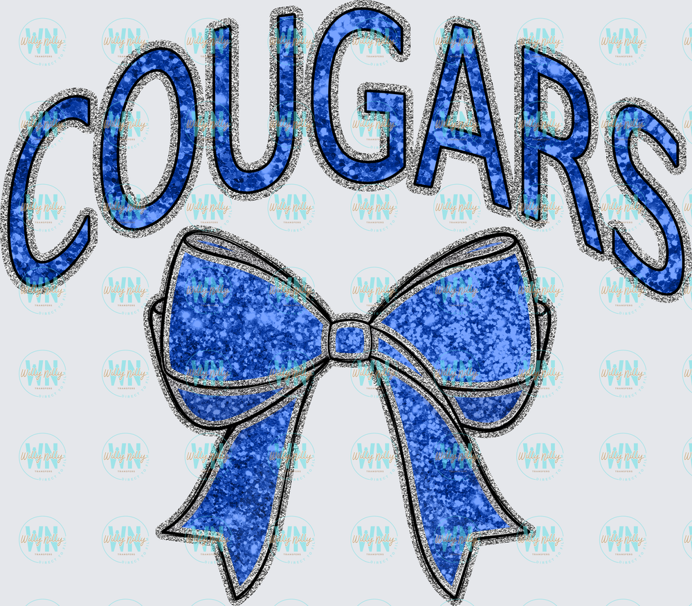 Cougars Glitter Bow-Ready to Press DTF Transfer