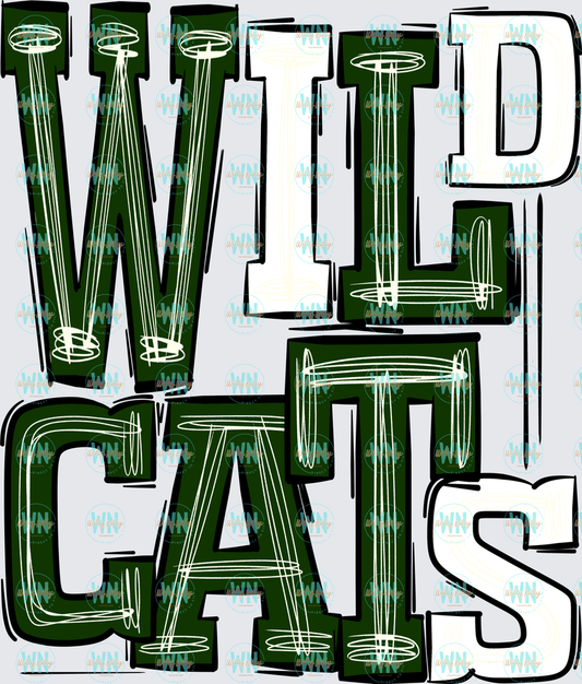 Wildcats (green and white)-Ready to Press DTF Transfer