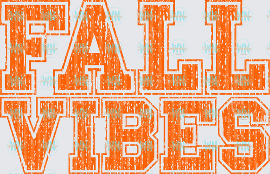 Fall Vibes (orange varsity)-Ready to Press DTF Transfer