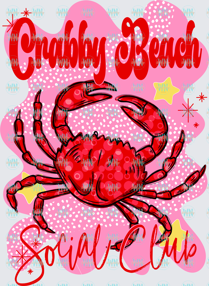 Crabby Beach Social Club-Ready to Press DTF Transfer