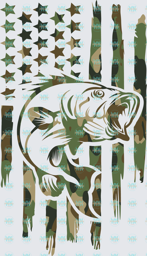 Fishing Flag (camo)-Ready to Press DTF Transfer