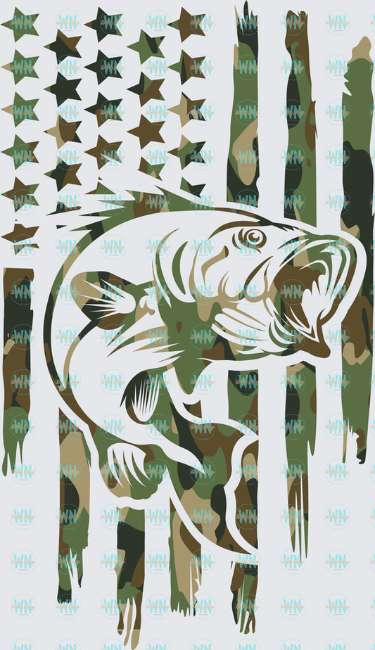 Fishing Flag (camo)-Ready to Press DTF Transfer