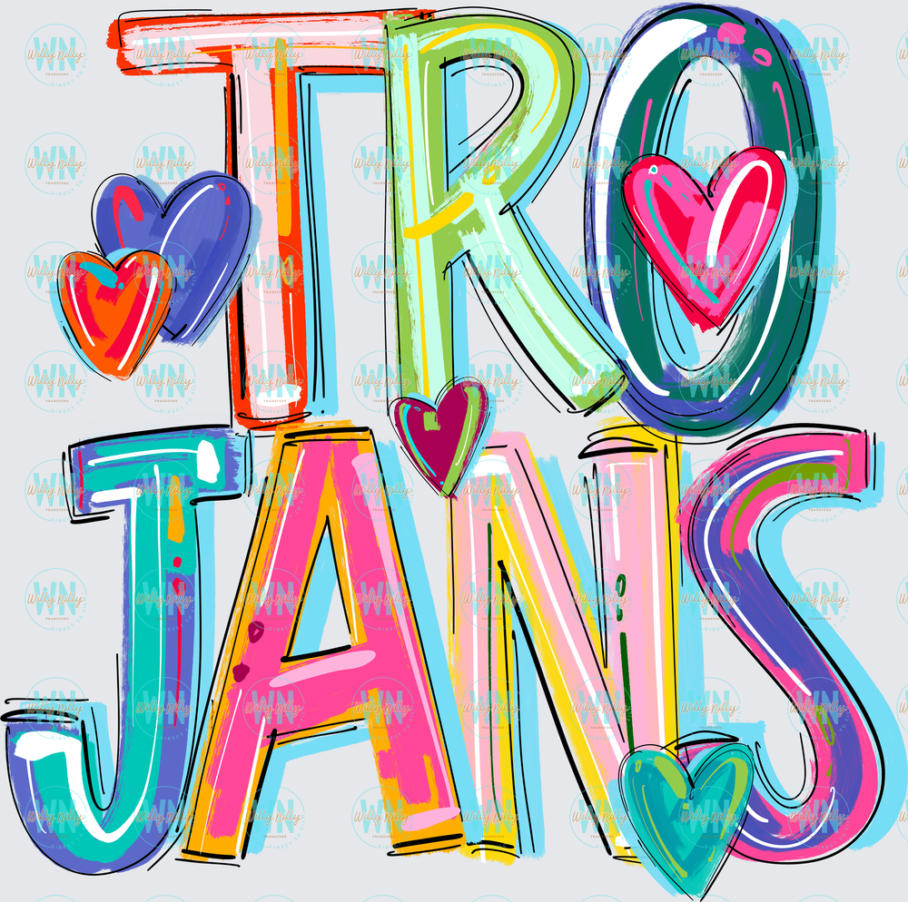 Trojans (cheery)-Ready to Press DTF Transfer