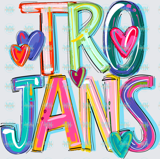 Trojans (cheery)-Ready to Press DTF Transfer