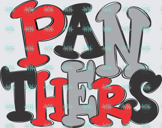 Panthers (black, grey, and red)-Ready to Press DTF Transfer