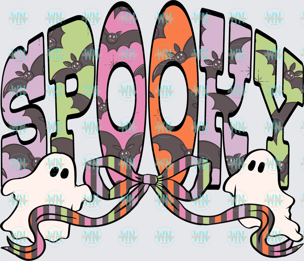 Spooky (with bow and ghosts)-Ready to Press DTF Transfer
