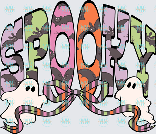 Spooky (with bow and ghosts)-Ready to Press DTF Transfer