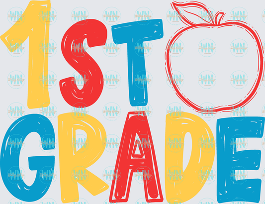 1st Grade (apple)-Ready to Press DTF Transfer