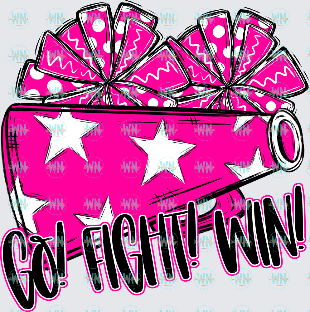 Go Fight Win Pink Out (cheer)-Ready to Press DTF Transfer