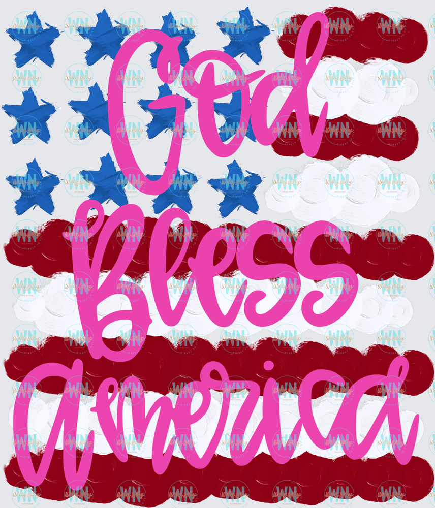 God Bless America (pink font)-Ready to Press DTF Transfer