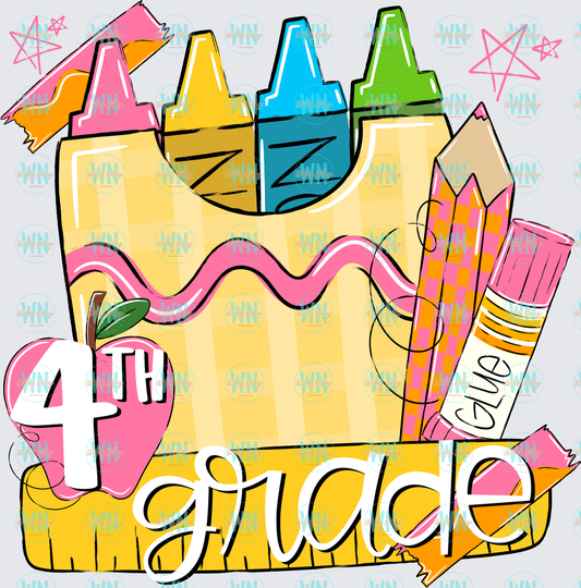 4th Grade (pink)-Ready to Press DTF Transfer