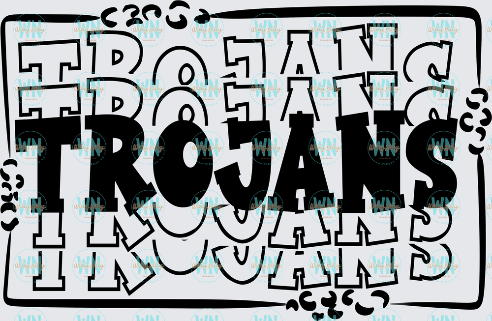 Trojans (stacked)-Ready to Press DTF Transfer